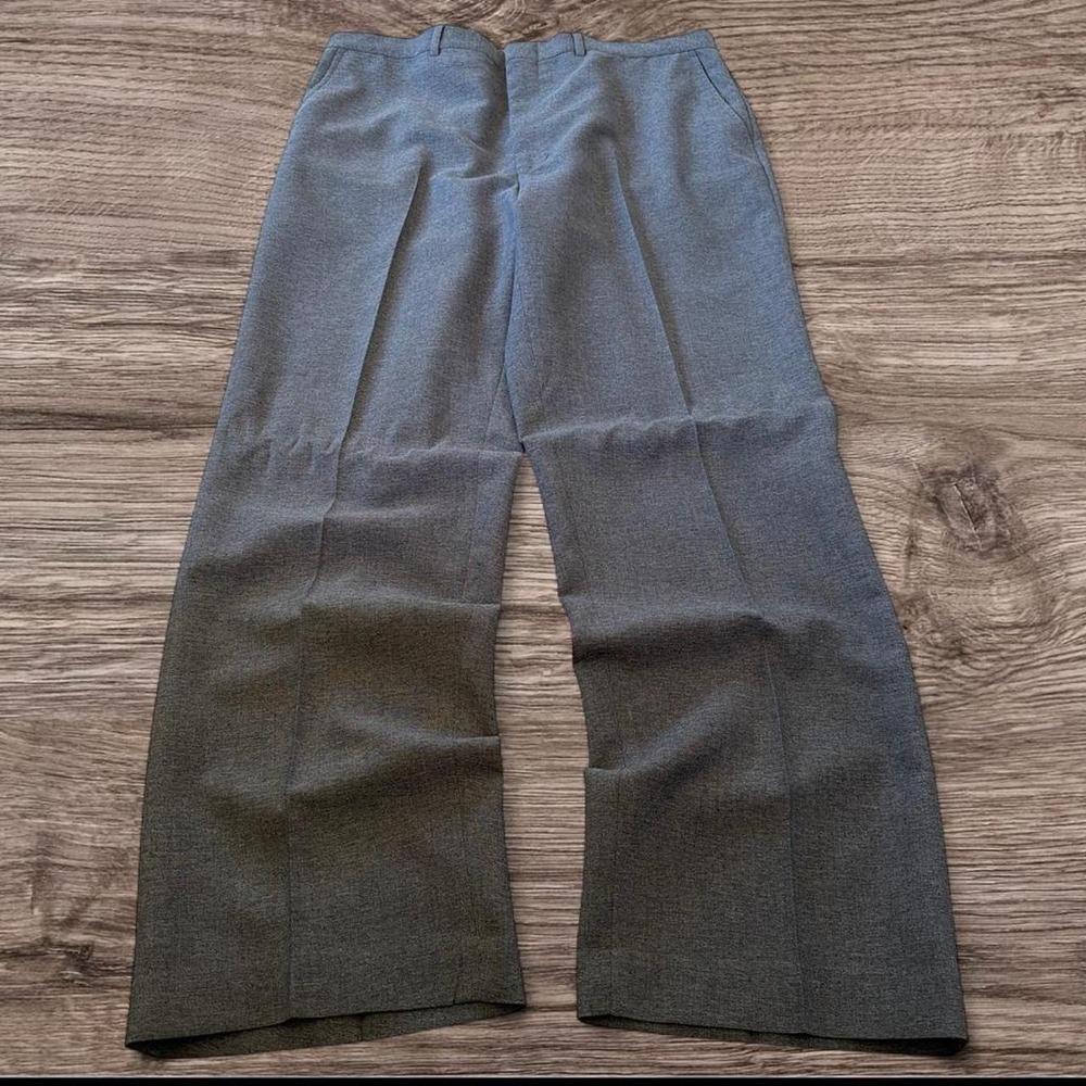 36x30 Grey Pleated Baggy Wide Leg Dress Pants Y2K Grunge 2000s